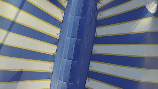 Aerial view of circus tents United States. Aerial view of circus tents United States.