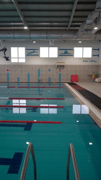 View of an indoor swimming pool in Doha Qatar. View of an indoor swimming pool in Doha Qatar.