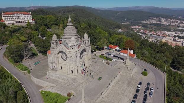 Aerial view of Sanctuary of the Sacred Heart of Jesus Portugal. Aerial view of Sanctuary of the Sacred Heart of Jesus Portugal.