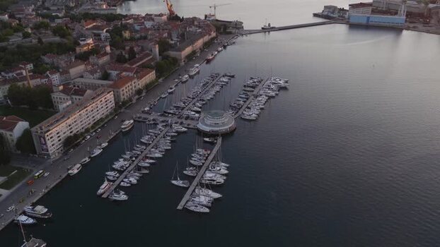 Aerial view of Pula marina in Croatia. Aerial view of Pula marina in Croatia.