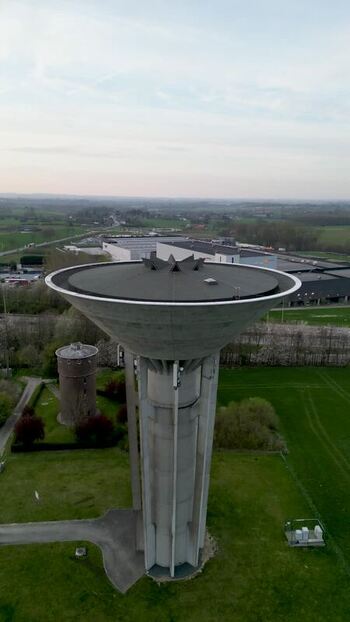 Aerial view of the water tower in Ath Belgium. Aerial view of the water tower in Ath Belgium.