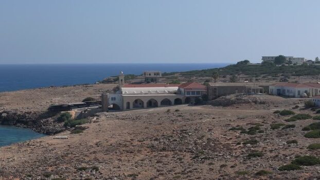 Aerial view of Apostolos Andreas Monastery in Famagusta Northern Cyprus.