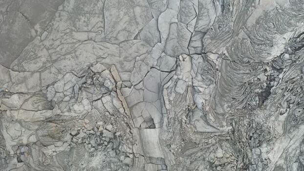 Aerial view of cracked earth in the Danakil Desert Ethiopia.