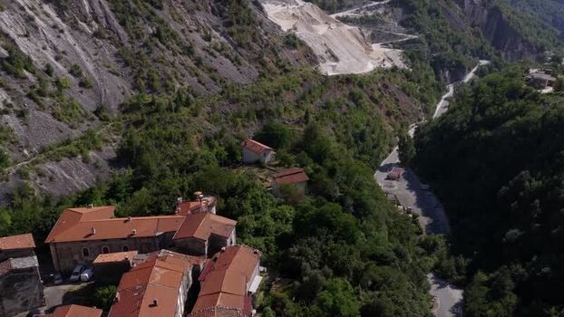 Aerial view of Colonnata village in Tuscany Italy. Aerial view of Colonnata village in Tuscany Italy.