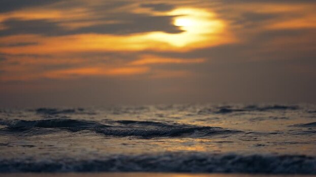 View of sunset over the waves at Cox s Bazar Bangladesh. View of sunset over the waves at Cox s Bazar Bangladesh.