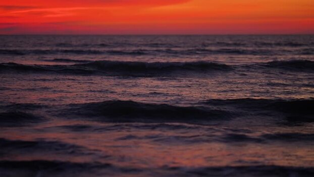 View of ocean waves under a vibrant sunset sky Bangladesh. View of ocean waves under a vibrant sunset sky Bangladesh.