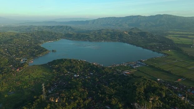 Aerial view of Rowo Jombor lake Indonesia. Aerial view of Rowo Jombor lake Indonesia.