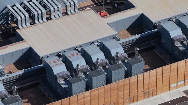 Aerial view of Google Data Centre in Cheshunt United Kingdom.
