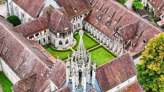 Aerial view of Castle and Monastery Bebenhausen Germany. Aerial view of Castle and Monastery Bebenhausen Germany.