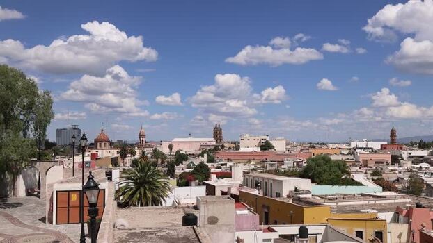 View of historic city center in Durango Mexico.