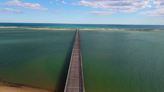 Aerial view of Powder Point Bridge United States.