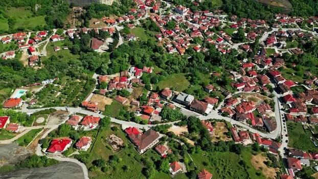 Aerial view of a village Greece.
