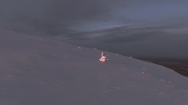 Aerial view of snow covered Luosto fell at twilight Finland. Aerial view of snow covered Luosto fell at twilight Finland.