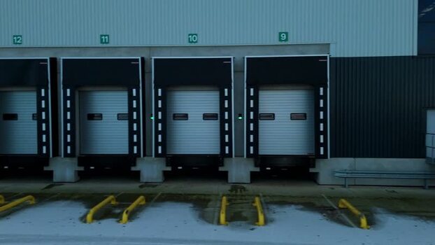 Aerial view of loading bays Willowbrook United Kingdom.