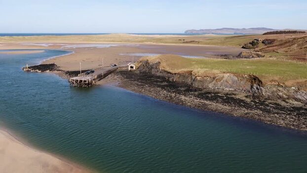 Aerial view of Ballyness Bay and pier in Gortahork Ireland. Aerial view of Ballyness Bay and pier in Gortahork Ireland.