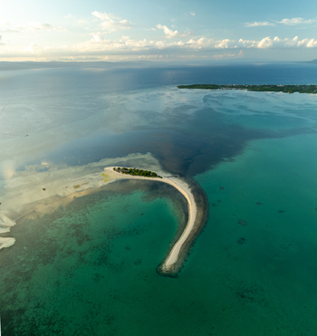 Aerial view of Pungtud sandbank surrounded by turquoise waters and coral reefs in Panglao Philippines. Aerial view of Pungtud sandbank surrounded by turquoise waters and coral reefs in Panglao Philippines.