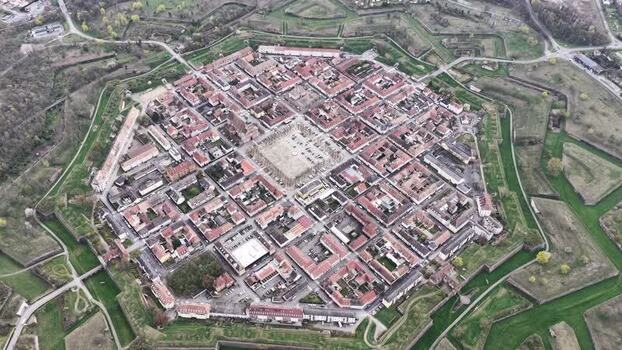 Aerial view of Neuf Brisach fortress France.
