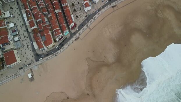 Aerial view of Nazaré beach Portugal. Aerial view of Nazaré beach Portugal.