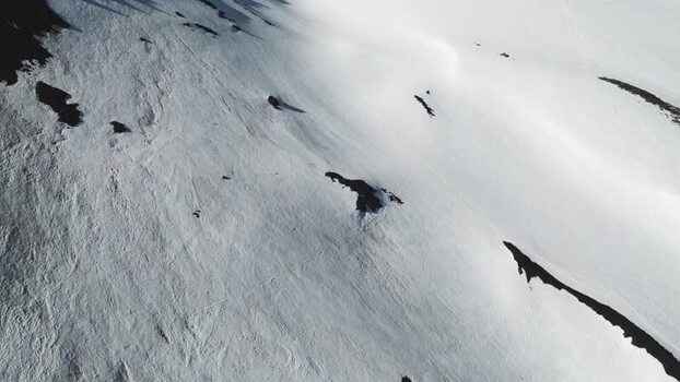 Aerial view of snow covered slopes near Rifugio Sapienza Italy. Aerial view of snow covered slopes near Rifugio Sapienza Italy.