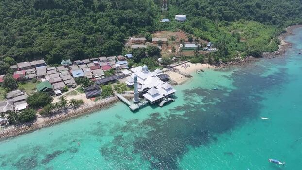 Aerial view of Perhentian Islands mosque in Terengganu Malaysia. Aerial view of Perhentian Islands mosque in Terengganu Malaysia.