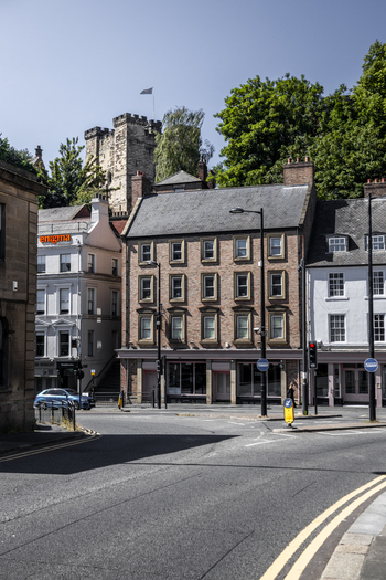 Newcastle upon Tyne England United Kingdom 13 July 2026 View of the historic Newcastle Castle Keep rising above traditional brick buildings and street infrastructure. Newcastle upon Tyne England United Kingdom 13 July 2026 View of the historic Newcastle Castle Keep rising above traditional brick buildings and street infrastructure.