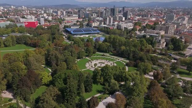 Aerial view of Tivoli Park in Ljubljana Slovenia. Aerial view of Tivoli Park in Ljubljana Slovenia.