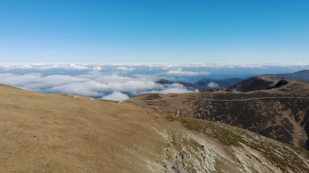 Aerial view of Balkan Mountains in Gabrovo Bulgaria.