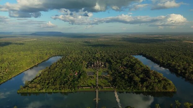 Aerial view of Angkor Wat temple complex in Cambodia. Aerial view of Angkor Wat temple complex in Cambodia.