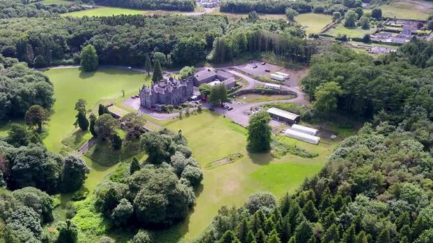 Aerial view of Belleek Castle Hotel in Ballina Ireland. Aerial view of Belleek Castle Hotel in Ballina Ireland.