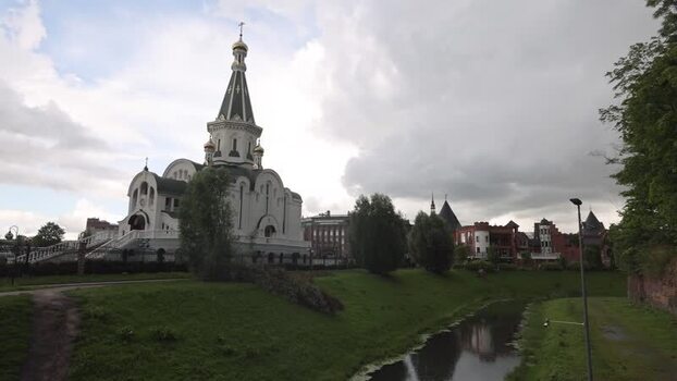 View of Cathedral of Christ the Saviour in Kaliningrad Russia.