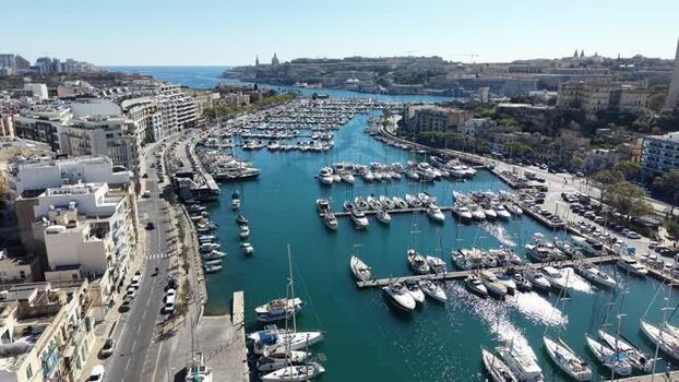 Aerial view of yachts in the marina at Ta Xbiex Malta. Aerial view of yachts in the marina at Ta Xbiex Malta.