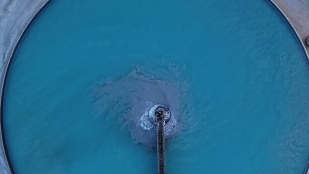 Aerial view of circular pond United States. Aerial view of circular pond United States.