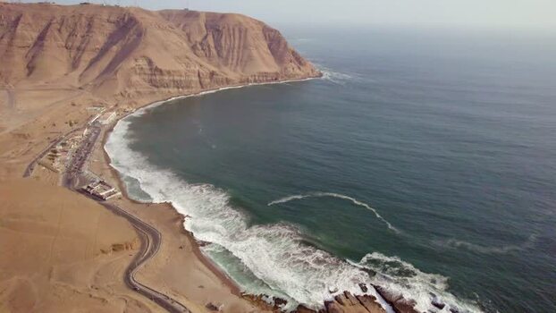 Aerial view of Morro Solar and the coastline in Peru. Aerial view of Morro Solar and the coastline in Peru.