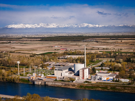 Trino Italy 30 March 2026 Aerial view of a decommissioned nuclear power plant stands against the backdrop of snow capped mountains where the river reflects the sky s azure hue. Trino Italy 30 March 2026 Aerial view of a decommissioned nuclear power plant stands against the backdrop of snow capped mountains where the river reflects the sky s azure hue.