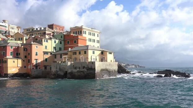 View of colorful buildings in Boccadasse near the sea Italy. View of colorful buildings in Boccadasse near the sea Italy.
