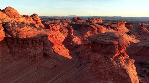 Aerial view of red rock formations United States. Aerial view of red rock formations United States.