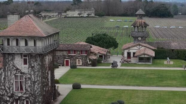 Aerial view of Chateau Smith Haut Lafitte France.