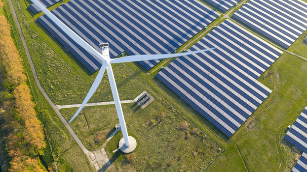 Aerial View of Battery Storage at Solar Park