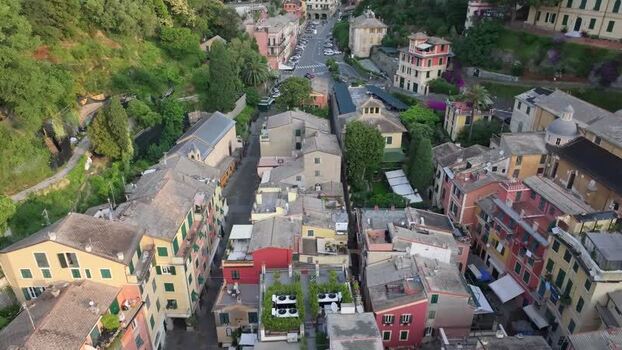 Aerial view of colorful buildings in Portofino Italy. Aerial view of colorful buildings in Portofino Italy.