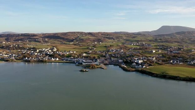Aerial view of Dunfanaghy village in County Donegal Ireland.