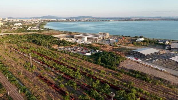 Aerial view of Northern Industrial Zone in Burgas Bulgaria. Aerial view of Northern Industrial Zone in Burgas Bulgaria.