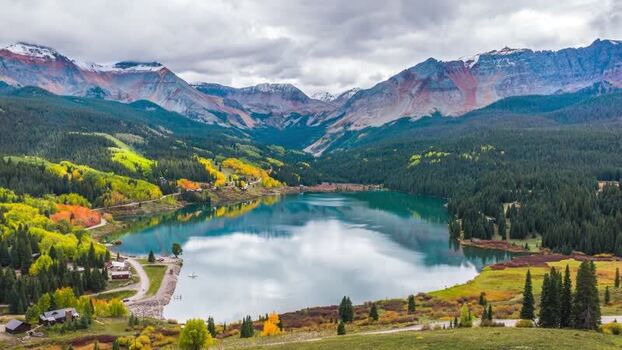 Aerial view of Alta Lakes in Telluride United States.