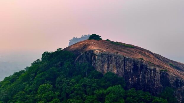 Aerial view of Sigiriya rock fortress in Sri Lanka.
