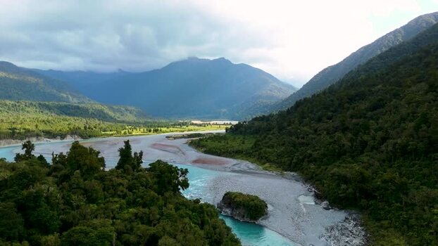 Aerial view of Hokitika Gorge New Zealand. Aerial view of Hokitika Gorge New Zealand.
