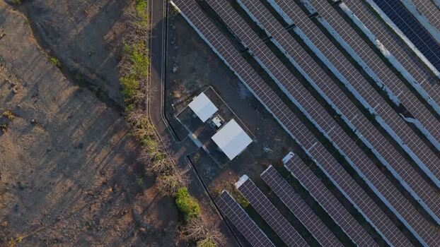 Aerial view of PLTS Bali Timur solar farm in Kubu Indonesia. Aerial view of PLTS Bali Timur solar farm in Kubu Indonesia.