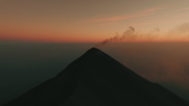 Aerial view of Volcan de Fuego erupting at sunset Guatemala. Aerial view of Volcan de Fuego erupting at sunset Guatemala.