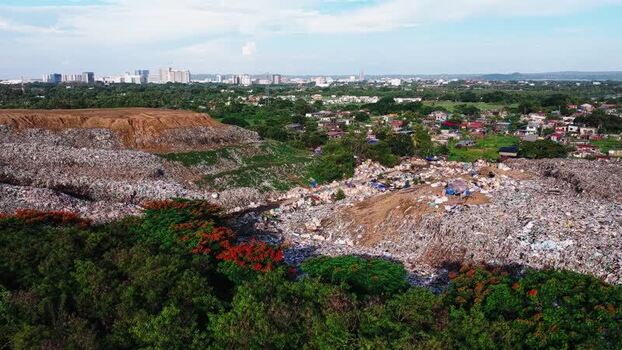 Aerial view of Iloilo City Landfill in Iloilo City Philippines.