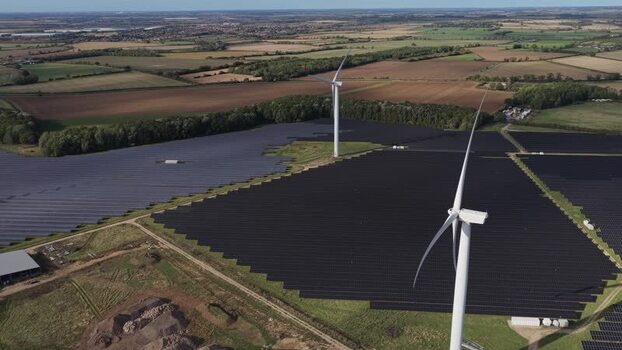 Aerial view of Chelveston Renewable Energy in United Kingdom. Aerial view of Chelveston Renewable Energy in United Kingdom.