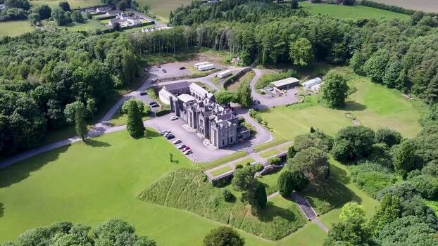 Aerial view of Belleek Castle Hotel in Ballina Ireland. Aerial view of Belleek Castle Hotel in Ballina Ireland.