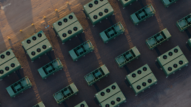 Aerial view of Hams Hall battery energy storage system in the UK Aerial view of Hams Hall battery energy storage system in the UK